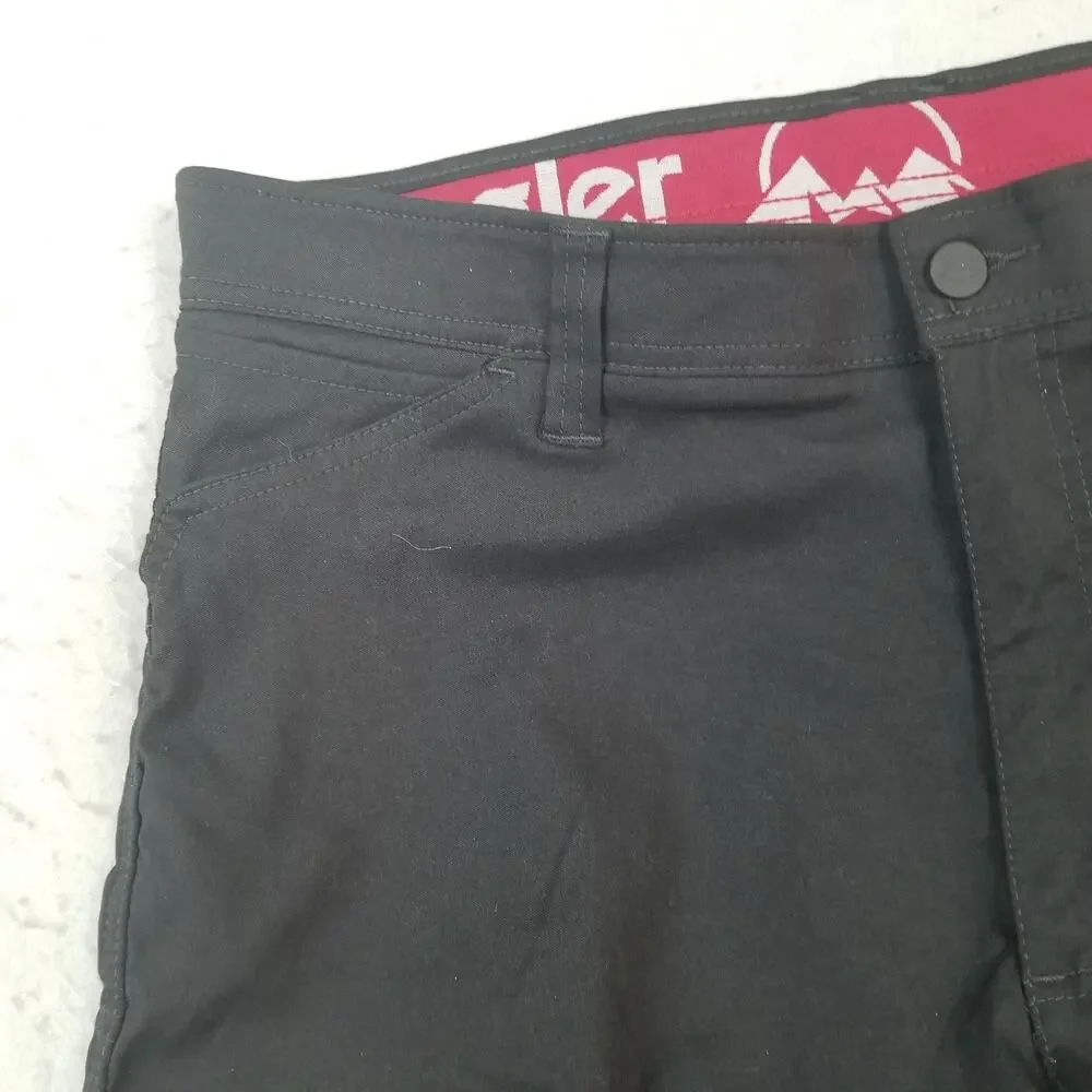Wrangler Pants Mens 38x30 Black Nylon Spandex Hiking Cargo Zip‎ Pocket Outdoor